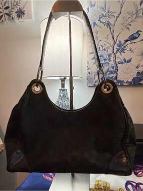Authentic Gucci Vintage Colbert Hobo – Black GG Monogram – Excellent Condition